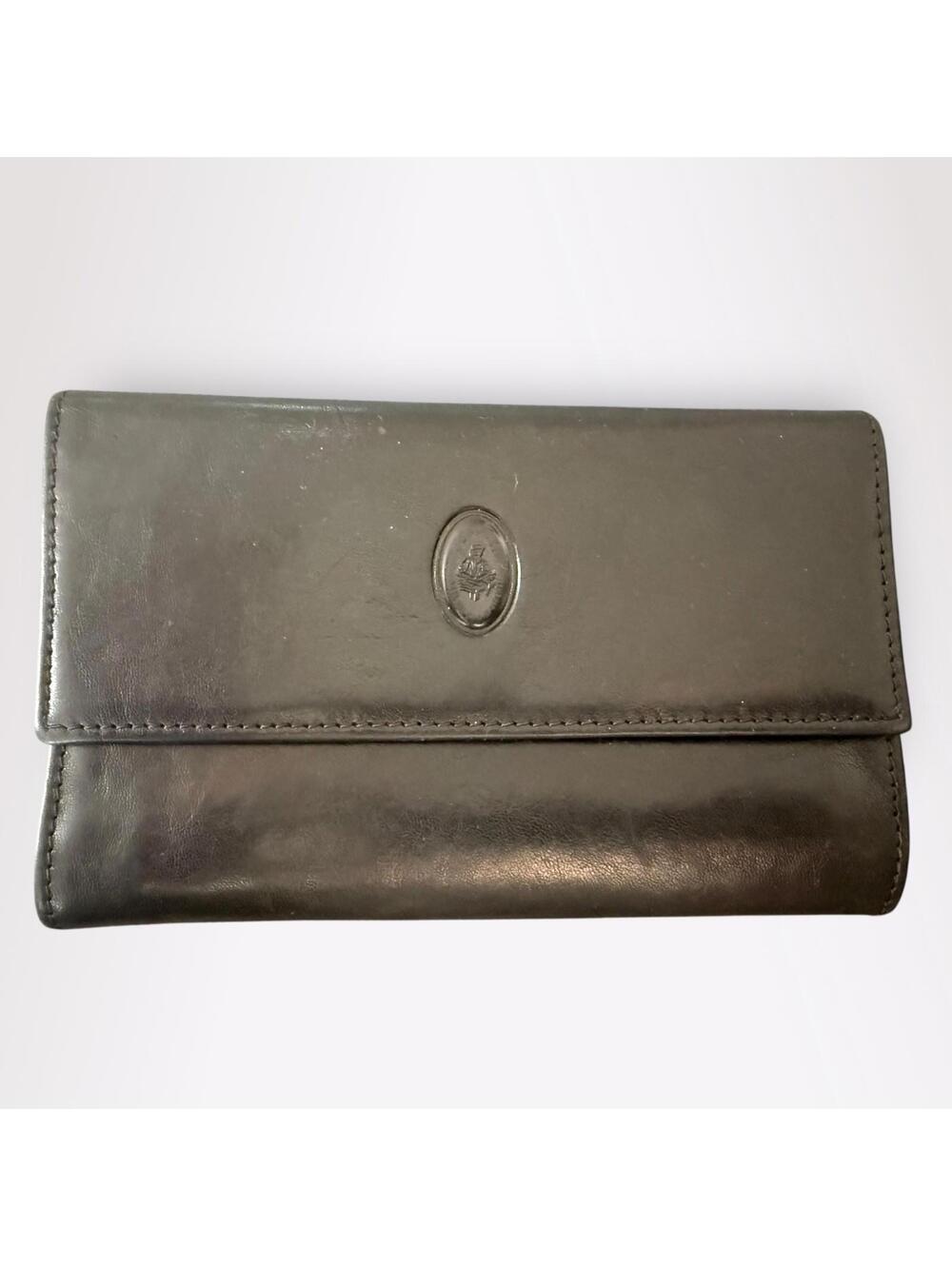 Peruzzi Trifold Black Leather Wallet